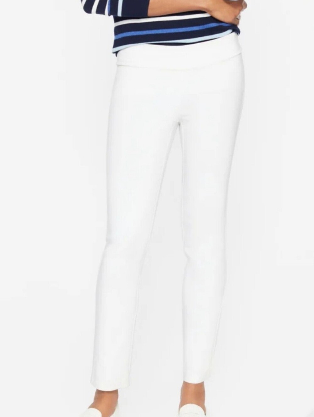 J.McLaughlin Slim Straight Leg Elastic Waist Pull-On Pants White size 14 - Picture 3 of 10